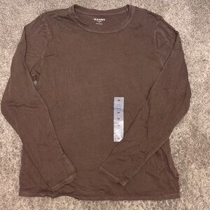Old Navy Brown Long Sleeve Crewneck Top